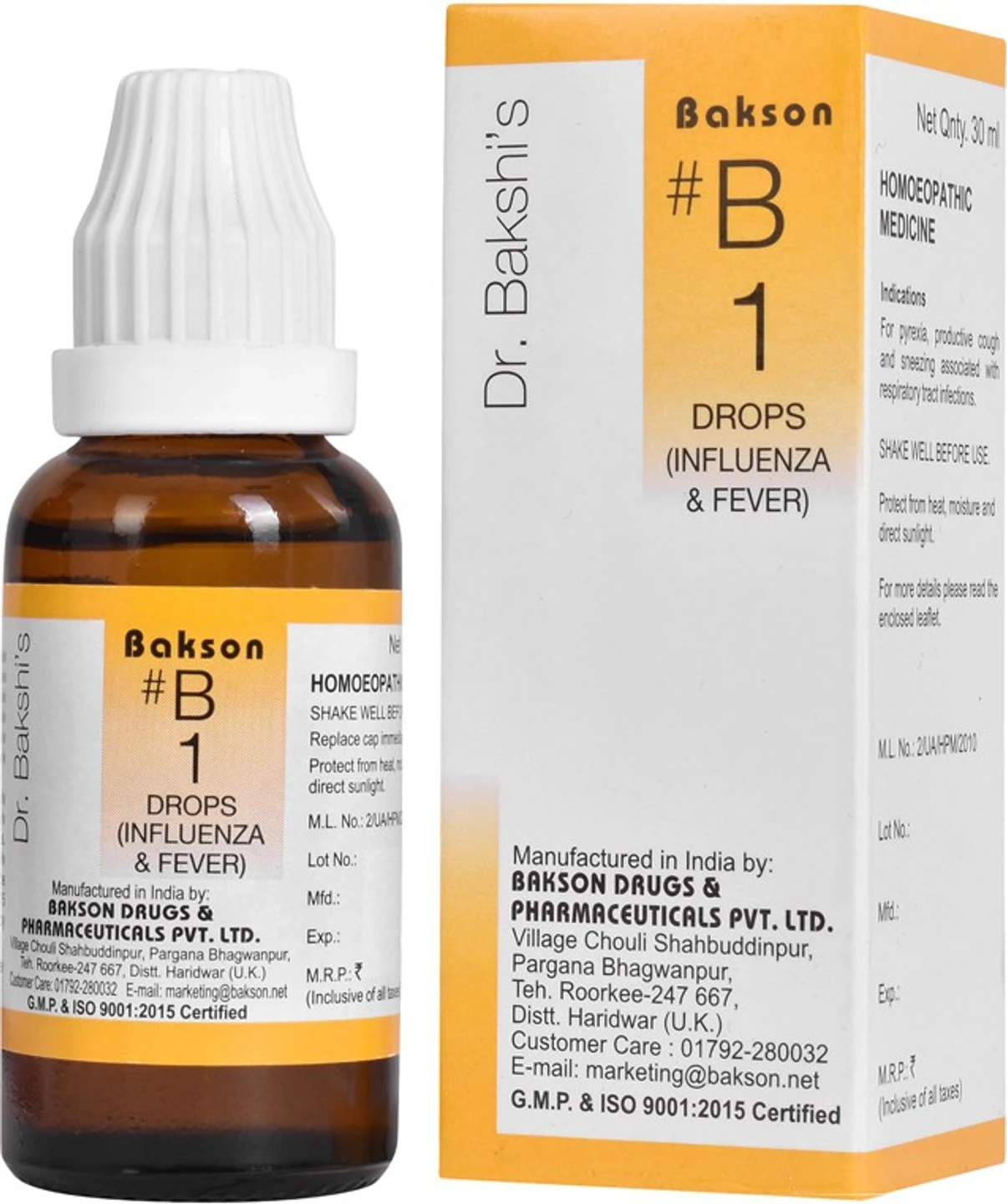 B1 DROPS (INFLUENZA & FEVER) 30ml