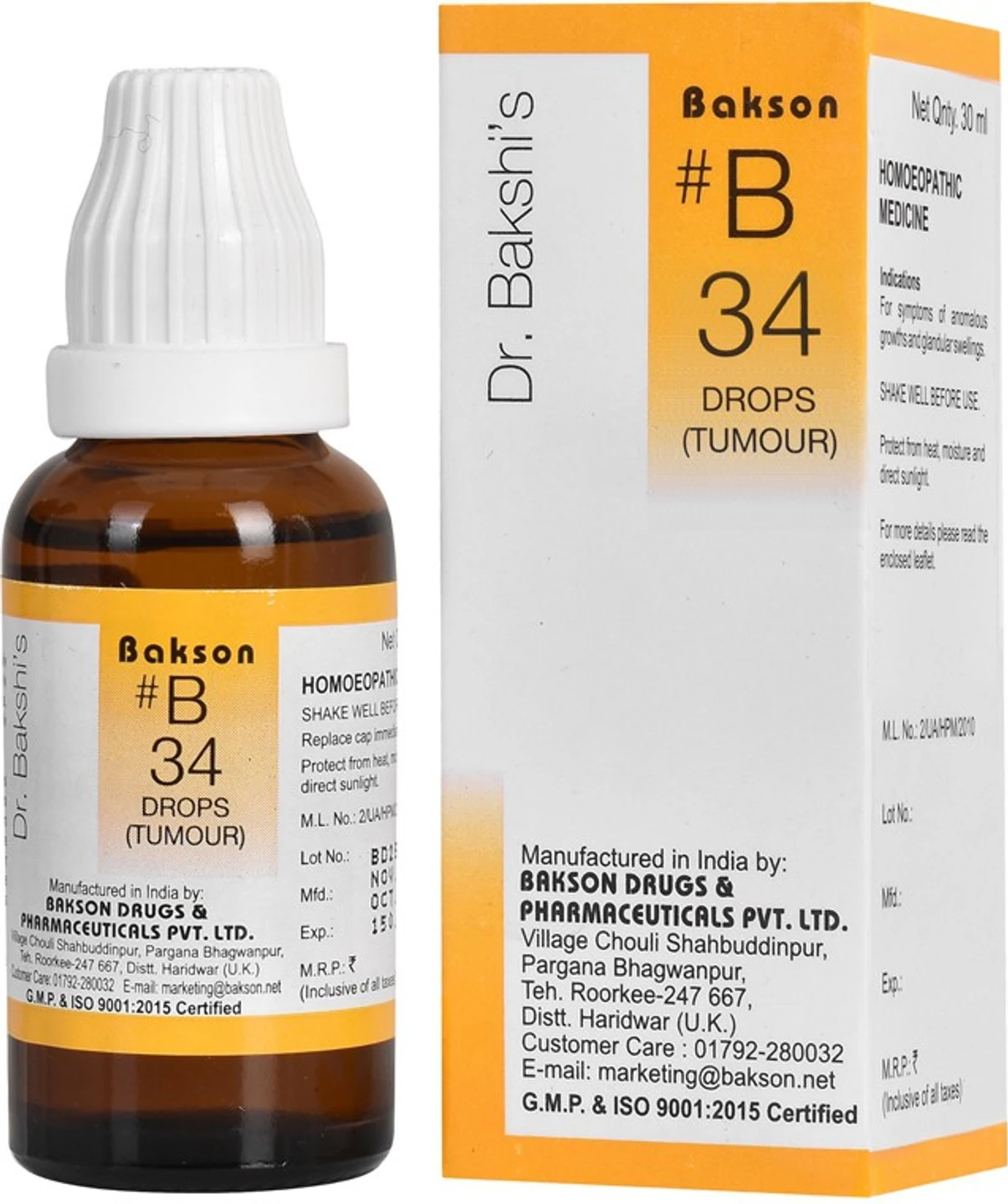 B34 DROPS (TUMOUR & FIBROID) 30ml